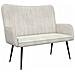 Sofa a Due Posti Crema 115 x 61 x 87 cm Velluto - Foto miniatura 1