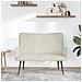 Sofa a Due Posti Crema 115 x 61 x 87 cm Velluto - Foto miniatura 3