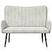 Sofa a Due Posti Crema 115 x 61 x 87 cm Velluto - Foto miniatura 4