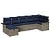 Set Divano da Giardino con cuscino 7 pcs Grigio Poly Rattan - Foto miniatura 1