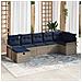 Set Divano da Giardino con cuscino 7 pcs Grigio Poly Rattan - Foto miniatura 2