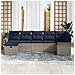 Set Divano da Giardino con cuscino 7 pcs Grigio Poly Rattan - Foto miniatura 3