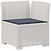 Divano da Giardino 5 Posti con Cuscini Stile Rattan PP Bianco - Foto miniatura 4