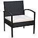 Set Divani da Giardino 5 pz con Cuscini in Polyrattan Nero - Foto miniatura 2