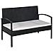 Set Divani da Giardino 5 pz con Cuscini in Polyrattan Nero - Foto miniatura 7