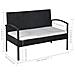 Set Divani da Giardino 5 pz con Cuscini in Polyrattan Nero - Foto miniatura 9