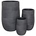 Vasi Per Piante Rotondi Da Interno Ed Esterno Set Da 3 Dimensioni Moderni Vaso Di Design In Resina Colore Taupe, G. 47x47x75 / m. 34x34x54 / p. 24x24x39 - Foto miniatura 2