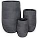 Vasi Per Piante Rotondi Da Interno Ed Esterno Set Da 3 Dimensioni Moderni Vaso Di Design In Resina Colore Taupe, G. 47x47x75 / m. 34x34x54 / p. 24x24x39 - Foto miniatura 1