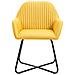 Sedie Da Pranzo 4 Pz Gialle In Tessuto - Foto miniatura 4