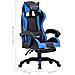 Sedia Da Gaming Con Poggiapiedi Blu E Nera In Similpelle - Foto miniatura 3