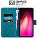 Custodia Compatibile Con Xiaomi Redmi Note 8 In Blu Fiore - Coperchio Protettivo In Design Floreale Con Chiusura Magnetica, Funzione Stand E Slot Per Carte - Foto miniatura 3