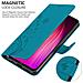 Custodia Compatibile Con Xiaomi Redmi Note 8 In Blu Fiore - Coperchio Protettivo In Design Floreale Con Chiusura Magnetica, Funzione Stand E Slot Per Carte - Foto miniatura 5