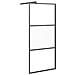 Parete Doccia Walk In 90x195 Cm Vetro Semi Smerigliato Esg Nero - Foto miniatura 2