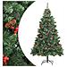 Albero Natale Artificiale Incernierato Con Pigne E Bacche 210cm - Foto miniatura 1