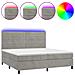 Letto a Molle Materasso e LED Grigio Chiaro 200x200 cm Velluto - Foto miniatura 1