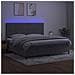 Letto a Molle Materasso e LED Grigio Chiaro 200x200 cm Velluto - Foto miniatura 3