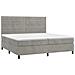Letto a Molle Materasso e LED Grigio Chiaro 200x200 cm Velluto - Foto miniatura 7