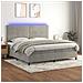 Letto a Molle Materasso e LED Grigio Chiaro 200x200 cm Velluto - Foto miniatura 8