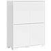 Credenza Alta 4 Ante 90x35x120 Cm Lumina Bianco Lucido - Foto miniatura 1