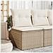 Divano Giardino Senza Braccioli con Cuscini Beige in Polyrattan - Foto miniatura 2