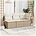 Divano Giardino Senza Braccioli con Cuscini Beige in Polyrattan - Foto miniatura 3