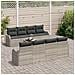 Set di Divani da Giardino  9 Pezzi Grigio Chiaro Rattan Poliestere, Divano da Giardino  2 Posti Grigio Chiaro Rattan Poliestere - Foto miniatura 3