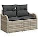 Set di Divani da Giardino  9 Pezzi Grigio Chiaro Rattan Poliestere, Divano da Giardino  2 Posti Grigio Chiaro Rattan Poliestere - Foto miniatura 4