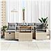 Set Divano da Giardino 7 Pezzi con Cuscini Beige Rattan Polyrattan, Divano da Giardino 2 Posti con Cuscini Beige Rattan Polyrattan - Foto miniatura 3