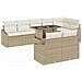 Set Divano da Giardino a 9 Pezzi con Cuscini Beige Rattan Polietilene - Foto miniatura 1