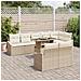 Set Divano da Giardino a 9 Pezzi con Cuscini Beige Rattan Polietilene - Foto miniatura 3