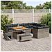Set Divano Giardino 12 Pezzi con Cuscini Grigio Rattan Acacia, Set da Pranzo Giardino 3 Pezzi con Cuscini Grigio Rattan Acacia - Foto miniatura 3