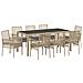 Set da Pranzo da Giardino 9 Pezzi con Cuscini Beige in Polyrattan - Foto miniatura 1