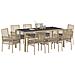 Set da Pranzo da Giardino 9 Pezzi con Cuscini Beige in Polyrattan - Foto miniatura 3