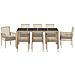 Set da Pranzo da Giardino 9 Pezzi con Cuscini Beige in Polyrattan - Foto miniatura 7