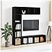 Librerie 3 pz Nero Rovere 36x30x143 cm Legno ingegnerizzato - Foto miniatura 2