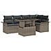 Set Divano da Giardino con cuscino 6 pcs Grigio Poly Rattan - Foto miniatura 1
