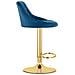 Sgabello girevole DAKA - Velluto blu navy con base dorata x 2 - Foto miniatura 7
