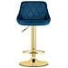 Sgabello girevole DAKA - Velluto blu navy con base dorata x 2 - Foto miniatura 3