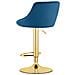 Sgabello girevole DAKA - Velluto blu navy con base dorata x 2 - Foto miniatura 6