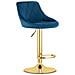 Sgabello girevole DAKA - Velluto blu navy con base dorata x 2 - Foto miniatura 2