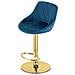 Sgabello girevole DAKA - Velluto blu navy con base dorata x 2 - Foto miniatura 8