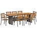 Set da Pranzo per Giardino 9 pcs Grigio e Marrone polyrattan - Foto miniatura 1