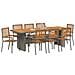Set da Pranzo per Giardino 9 pcs Grigio e Marrone polyrattan - Foto miniatura 3