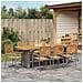 Set da Pranzo per Giardino 9 pcs Grigio e Marrone polyrattan - Foto miniatura 4