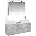 Set di mobili per il bagno 4 pcs Grigio Cemento - Foto miniatura 1