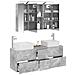 Set di mobili per il bagno 4 pcs Grigio Cemento - Foto miniatura 3