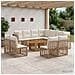 Set Divano da Giardino 12 pz Naturale e Bianco Crema polyrattan - Foto miniatura 6