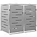 Copri Bidoni Pattumiera Doppia 138x77,5x112,5 cm Acciaio Inox - Foto miniatura 1