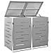 Copri Bidoni Pattumiera Doppia 138x77,5x112,5 cm Acciaio Inox - Foto miniatura 9