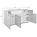 Credenza Aschly, Madia Da Cucina A 3 Ante, Buffet Da Soggiorno, 100% Made In Italy, Cm 160x46h85, Antracite E Acero - Foto miniatura 11